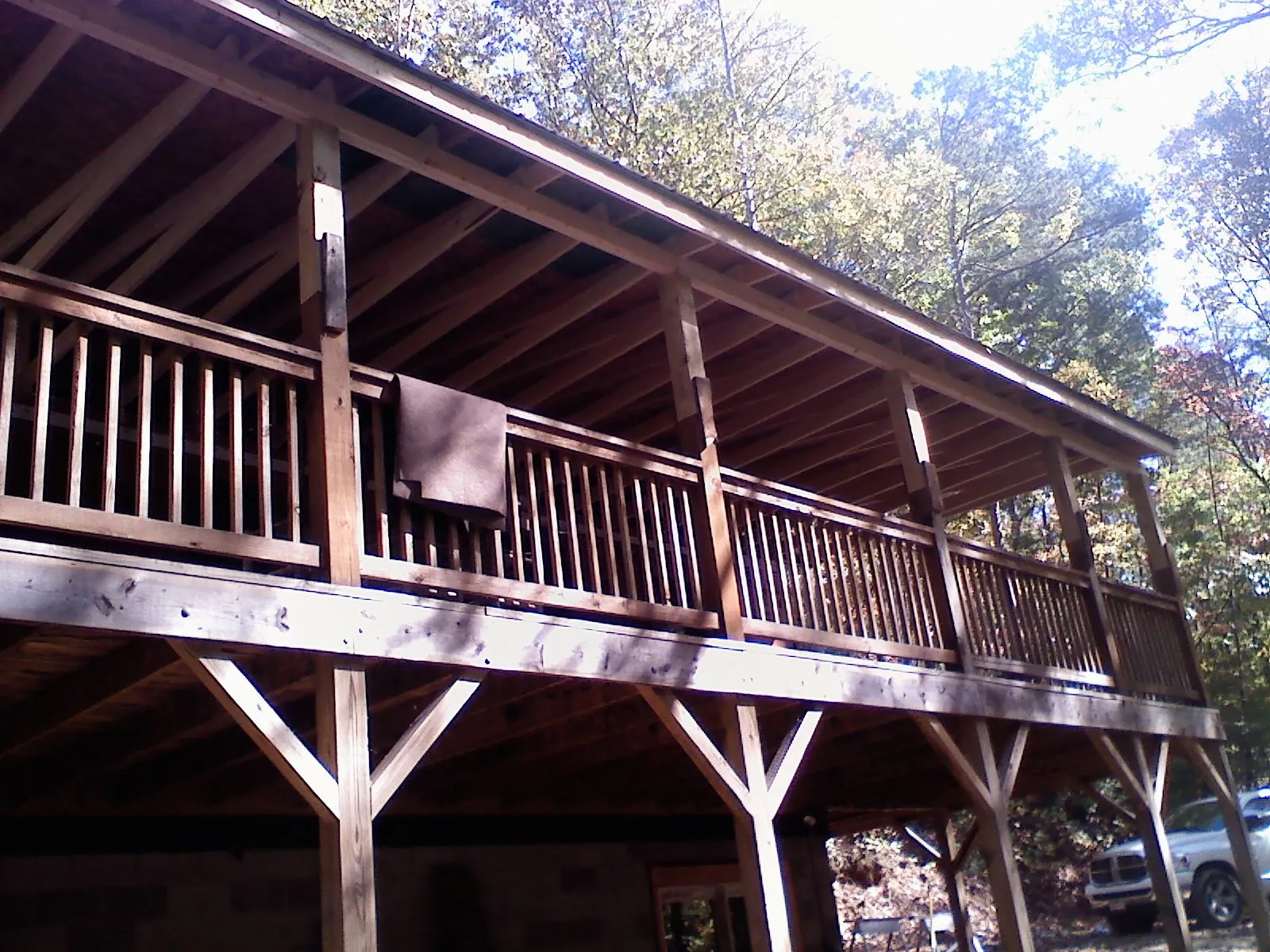 Timber framing under a new elevated porch and deck — Roof Leak Repair in Guys by Roofing Brothers